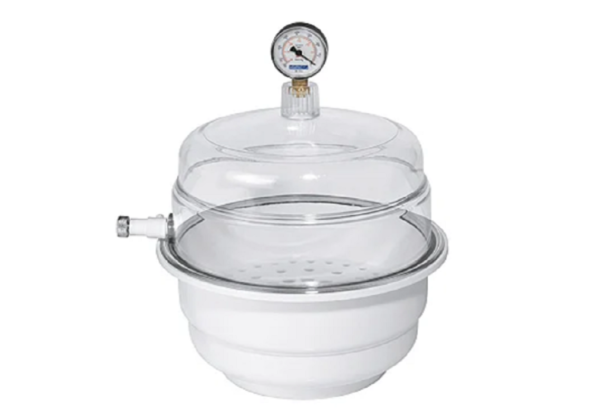Dessecador 250mm em policarbonato com vácuo