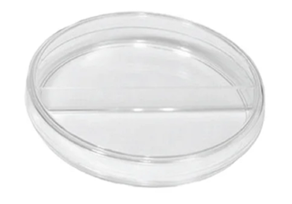 Placa de Petri 90x15mm com 2 compartimentos PS cristal
