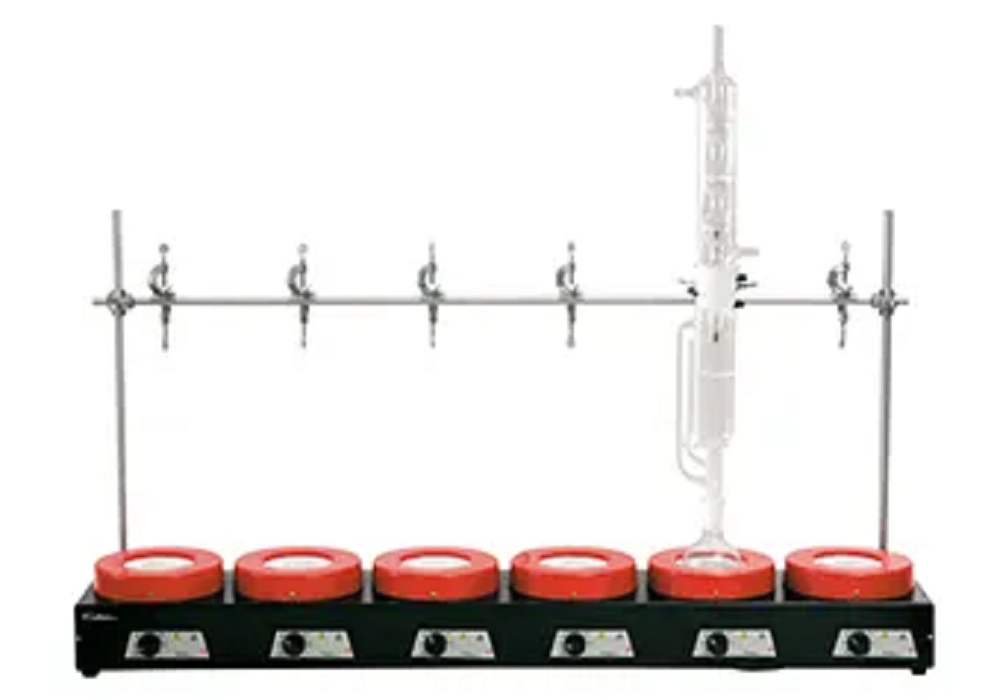 Conjunto modelo 52-6 de 6 mantas aquecedoras para balões de fundo redondo de 0,5 L diâmetro do balão 105mm