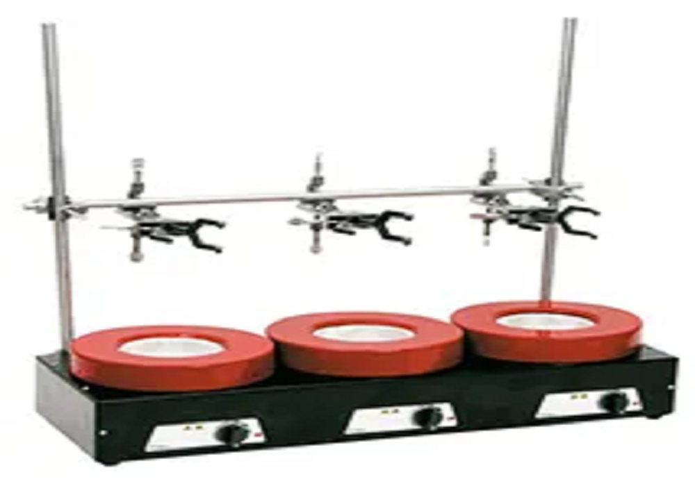 Conjunto modelo 22-3 de 3 mantas aquecedoras para balões de fundo redondo de 0,25 L diâmetro do balão 86mm