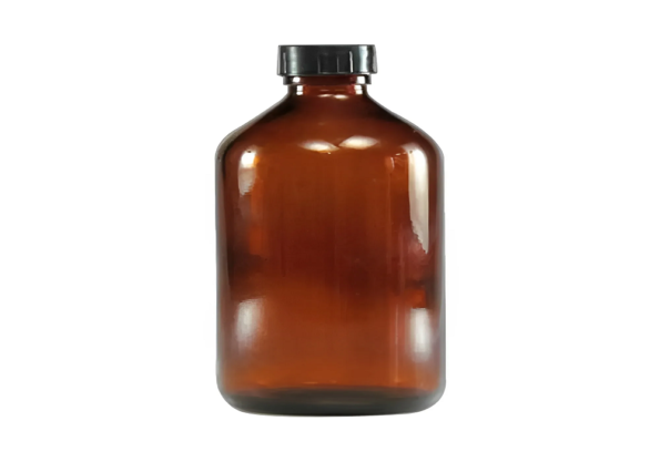 Frasco de Vidro Âmbar com Tampa Rosca e Batoque Cap.60ml