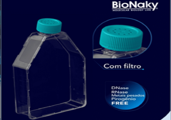 Frasco para cultura celular 25 cm² com tampa com filtro estéril
